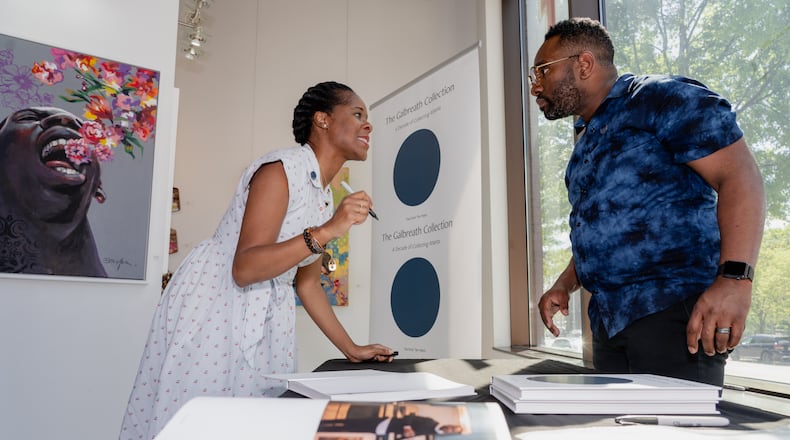 Esohe and George Galbreath at a book signing event for their art catalog, “The Galbreath Collection: A Decade of Collecting Atlanta,” at Zucot Gallery. Courtesy of Isaac Solomon