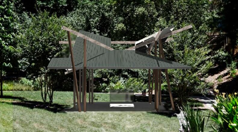 The proposed new shelter over the historic spring gave Sandy Springs its name. HERITAGE SANDY SPRINGS