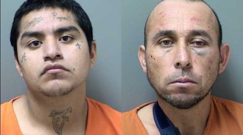 Mugshots of Jose Luis Sandoval, left, and Rene Medina Rivera
