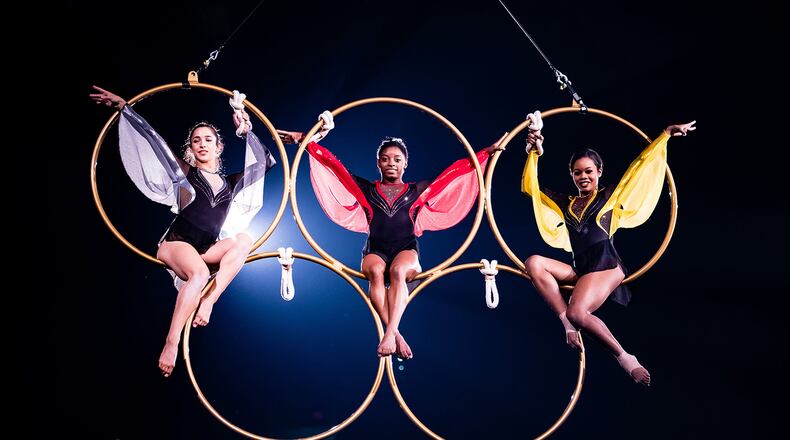Aly Raisman, Simone Biles and Gabby Douglas captivated a sold-out crowd Saturday night at Infinite Energy Arena.
Photo provided by Kellogg's Tour of Gymnastics.