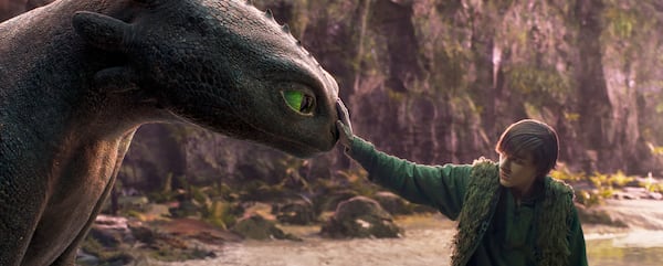 This image released by Universal Pictures shows Mason Thames in a scene from "How to Train Your Dragon.", (Universal Pictures via AP)