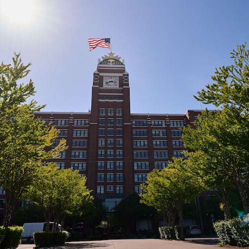 The Starbucks global corporate headquarters building is seen Monday, May 11, 2026, in Seattle. (AP Photo/Lindsey Wasson)