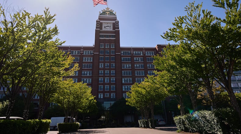 The Starbucks global corporate headquarters building is seen Monday, May 11, 2026, in Seattle. (AP Photo/Lindsey Wasson)