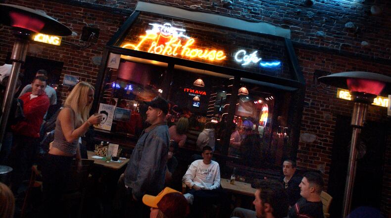 People enjoy drinks on the outside patio during Punk Rock Tuesdays at the Lighthouse Cafe in Hermosa Beach, Calif. (Richard Hartog/Los Angeles Times/TNS)
