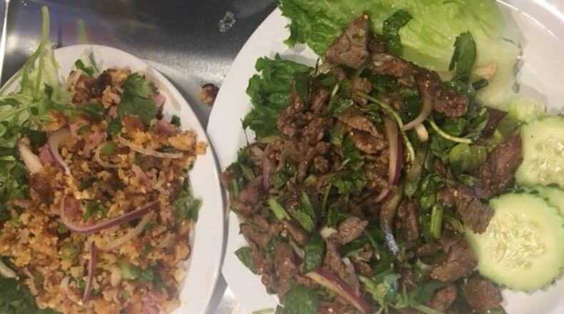 Larb Beef and Nam Khao from Snackboxe Bistro
