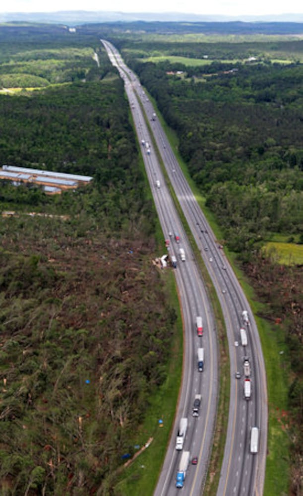 Georgia: Aerial view of tornado aftermath