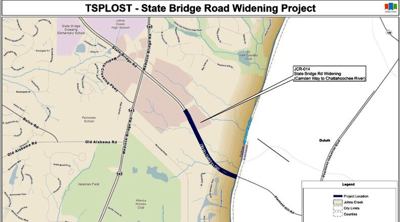 A project to widen State Bridge Road is under way in Johns Creek, and the city has approved an agreement with Fulton County to be reimbursed the costs of moving a county water line between Camden Way and the Chattahoochee River. CITY OF JOHNS CREEK