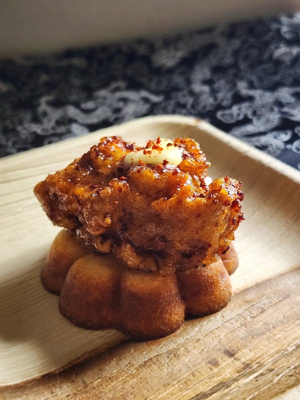 On the menu at Smoking Tiger Club's brunch is Korean fried chicken on top of butter tteok. (Courtesy of Smoking Tiger Club)
