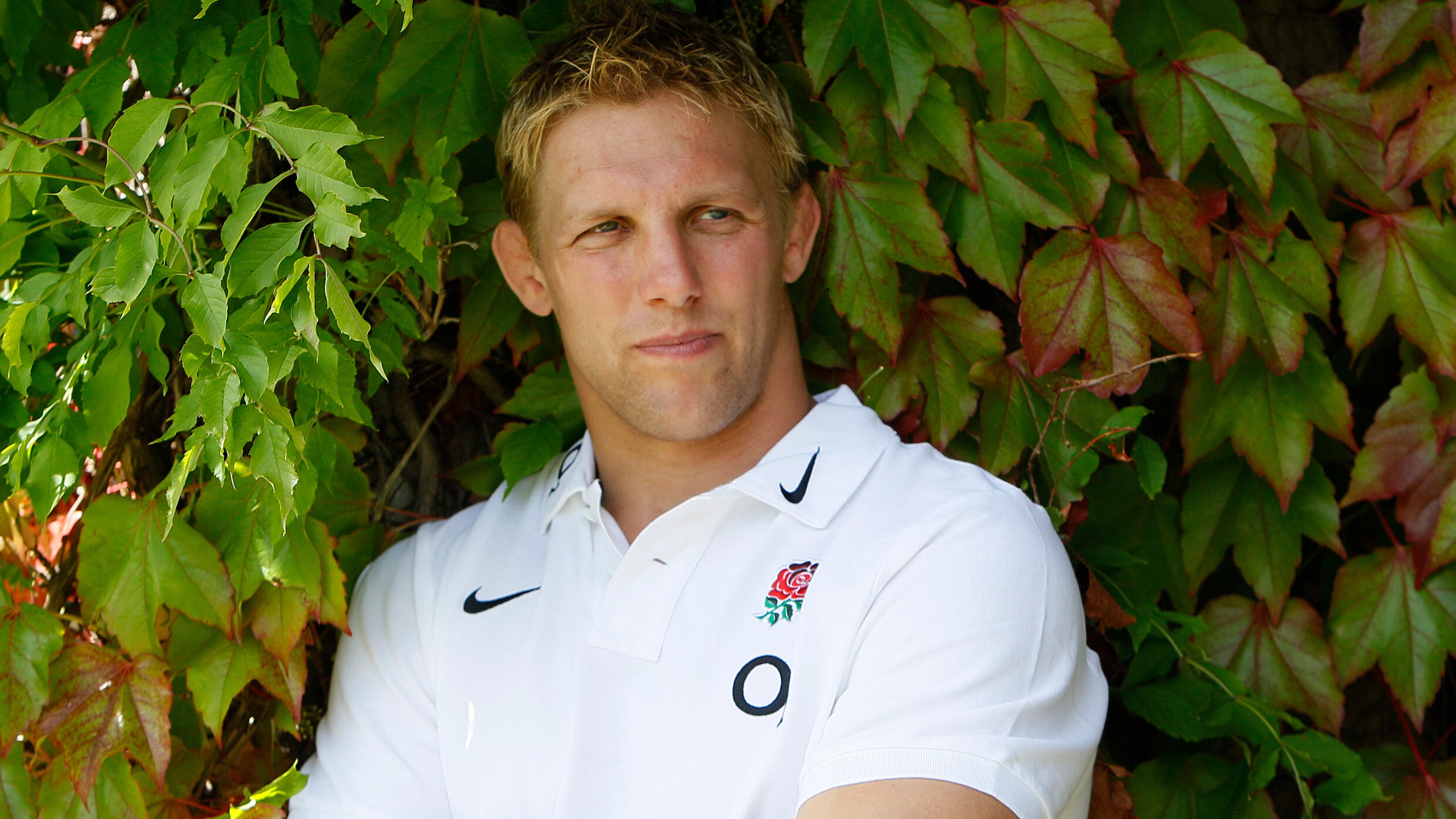 FILE - England rugby union captain Lewis Moody poses for a portrait at their training camp, as the 30 man squad is announced for the upcoming Rugby World Cup, in Bagshot, England, Monday, Aug. 22, 2011.(AP Photo/Alastair Grant, File)