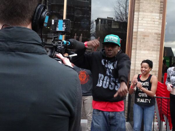 Another dancer works the cameras for "So You Think You Can Dance" auditions.
