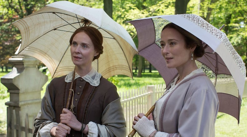 Cynthia Nixon (left, with Jennifer Ehle) plays the poet Emily Dickinson in “A Quiet Passion,” directed by Terence Davies. CONTRIBUTED BY MUSIC BOX FILMS