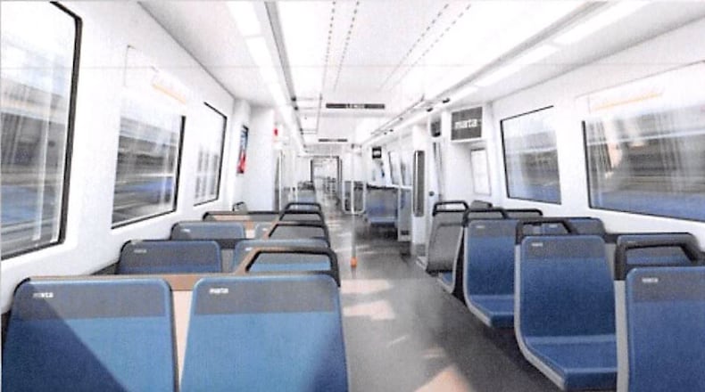 A rendering of what MARTA’s new rail cars might look like. The agency’ is buying new cars and wants public input on internal features. (COURTESY OF MARTA)