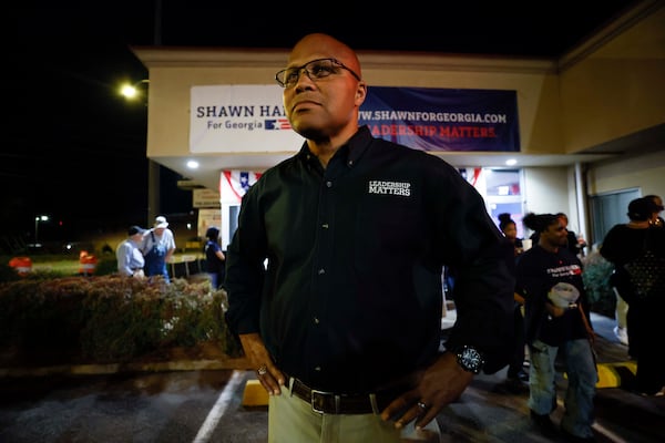 "This district is moving. It's not going to turn blue. I want to make sure everybody understands that," Shawn Harris, a Democrat running for U.S. Congress said. (Miguel Martinez/AJC)