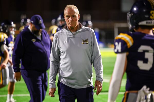 “We’re making some plays, and that’s what it takes this time of year,” Marist head coach Alan Chadwick said of his team. (Colin Hubbard for the AJC)


