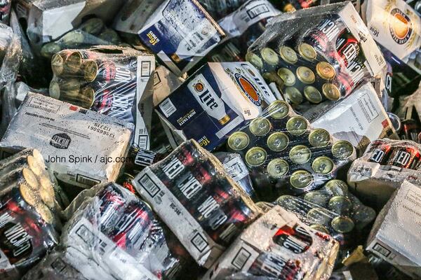 The tractor-trailer was hauling cases of beer bottled by MillerCoors.