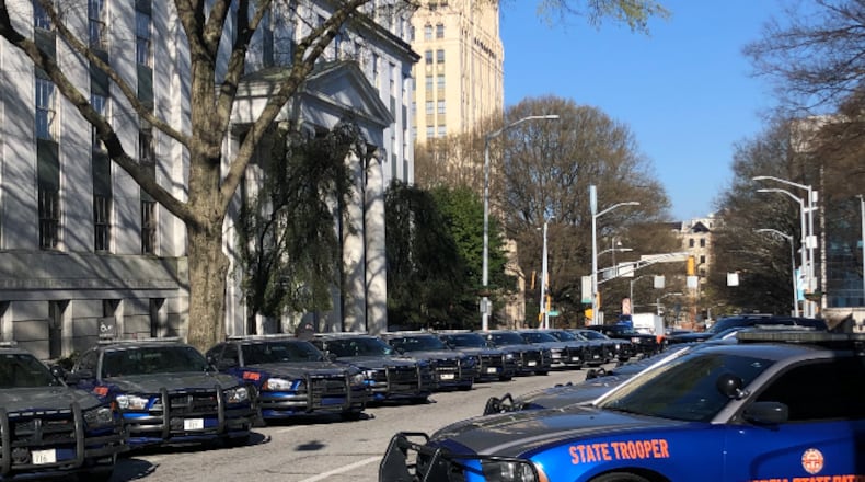 The scene outside the state Capitol this morning. AJC/Special