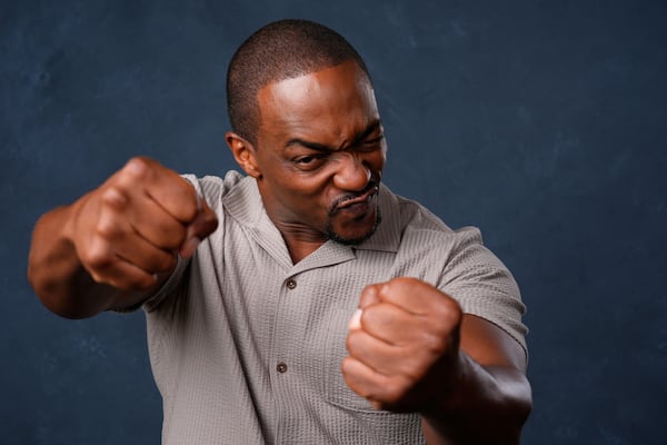 Anthony Mackie poses for a portrait to promote "Twisted Metal" during Comic-Con International on Thursday, July 24, 2025, in San Diego. (Chris Pizzello/AP)