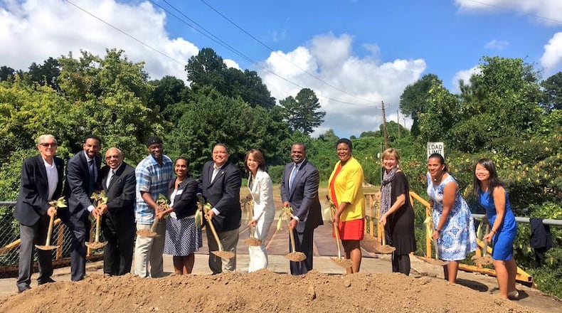 Mayor Kasim Reed broke ground recently on the new Proctor Creek Greenway. This will serve as the first project funded by TSPLOST. CONTRIBUTED