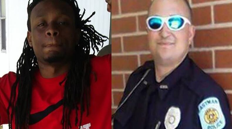Royheem Delshawn Deeds (left) Officer Tim Smith (right). Credit: Georgia Bureau of Investigation