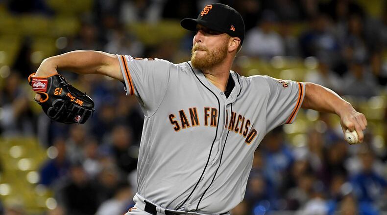 Will Smith of the San Francisco Giants earns a save against the Los Angeles Dodgers at Dodger Stadium on April 1, 2019 in Los Angeles. (Photo by Jayne Kamin-Oncea/Getty Images)