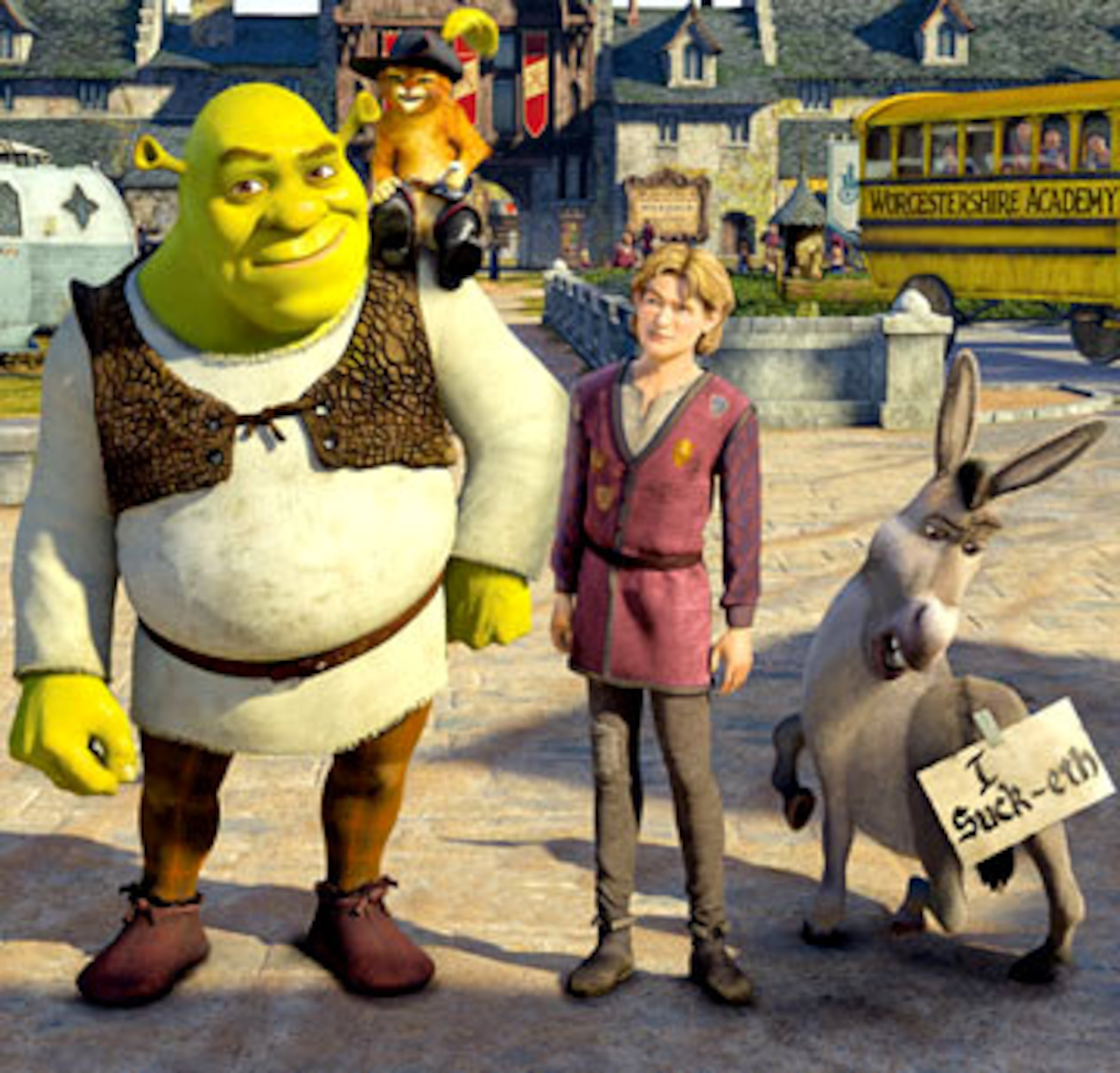 "Shrek the Third" shows outdoors at the Battery Atlanta on Friday night. (AP 2007)