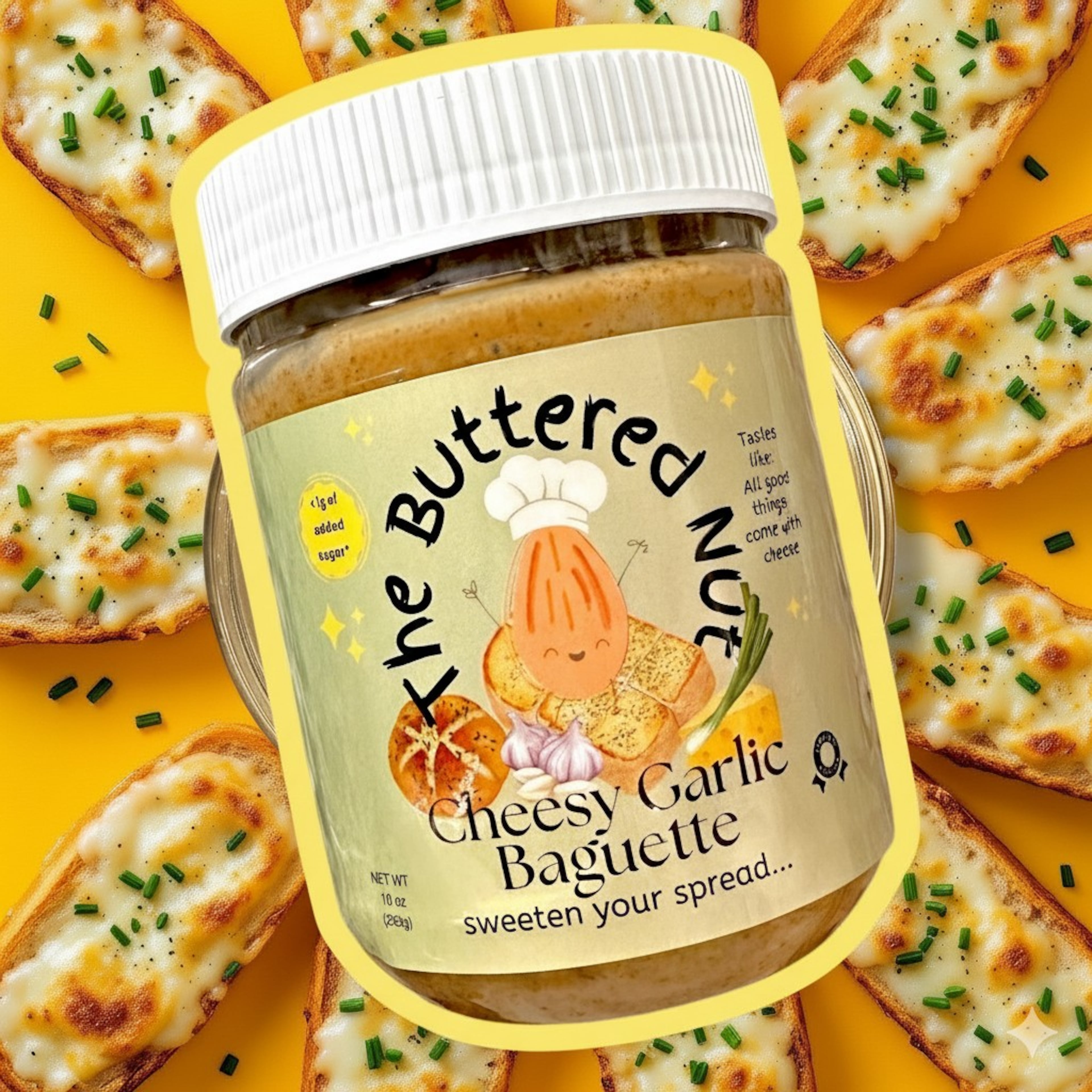 Cheesy garlic baguette cashew butter from The Buttered Nut. (Courtesy of Janet Sanders)