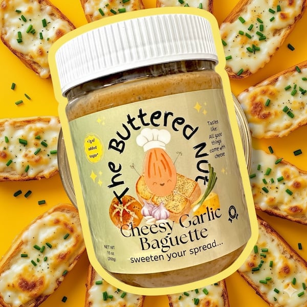 Cheesy garlic baguette cashew butter from The Buttered Nut. (Courtesy of Janet Sanders)