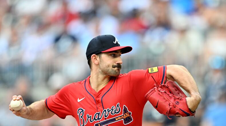 Atlanta Braves pitcher Spencer Strider is on rehab assignment and will start Thursday for Rome. (Hyosub Shin / AJC 2025)