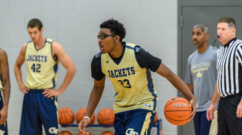 Christian Matthews at Georgia Tech men's basketball practice, Zelnak Center, October 11, 2016 (Danny Karnik / Georgia Tech Athletics)