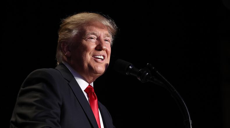 WASHINGTON, DC - FEBRUARY 02: U.S. President Donald Trump delivers remarks at the National Prayer Breakfast February 2, 2017 in Washington, DC. Every U.S. president since Dwight Eisenhower has addressed the annual event. (Photo by Win McNamee/Getty Images)