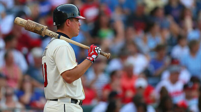 Chipper Jones spent 19 years with the Braves, batting .303 and 468 home runs.