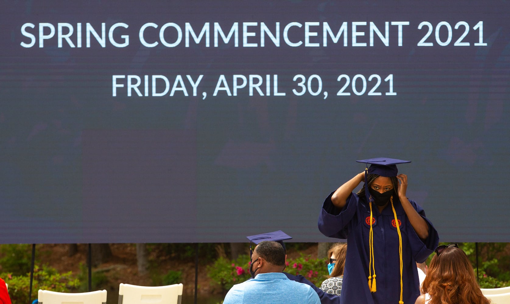 an in-person  graduation ceremony at Clayton State University
