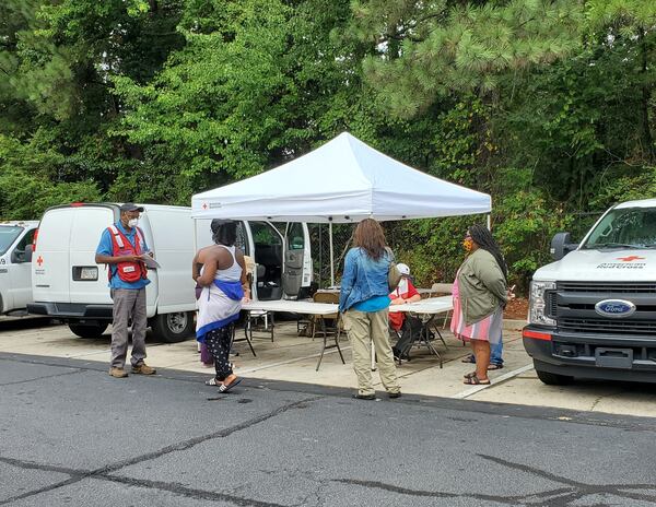 Red Cross volunteers are working with the displaced families to provide temporary housing, food, clothes and other personal care items.