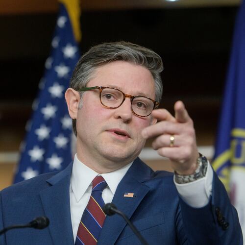Speaker of the House Mike Johnson, R-La., speaks during a news conference at the Capitol, Tuesday, Jan. 13, 2026, in Washington. (AP Photo/Rod Lamkey, Jr.)