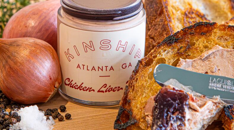 Kinship Butcher's Chicken Liver Pate. (Aaliyah Man for The Atlanta-Journal Constitution / Food styling by Myles Moody)