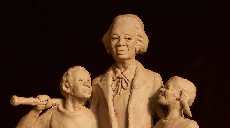 The Marietta Redevelopment Corporation has donated its remaining funds of $40,071 to development of the city’s new Elizabeth Porter Park, including this statue. Courtesy by Marietta