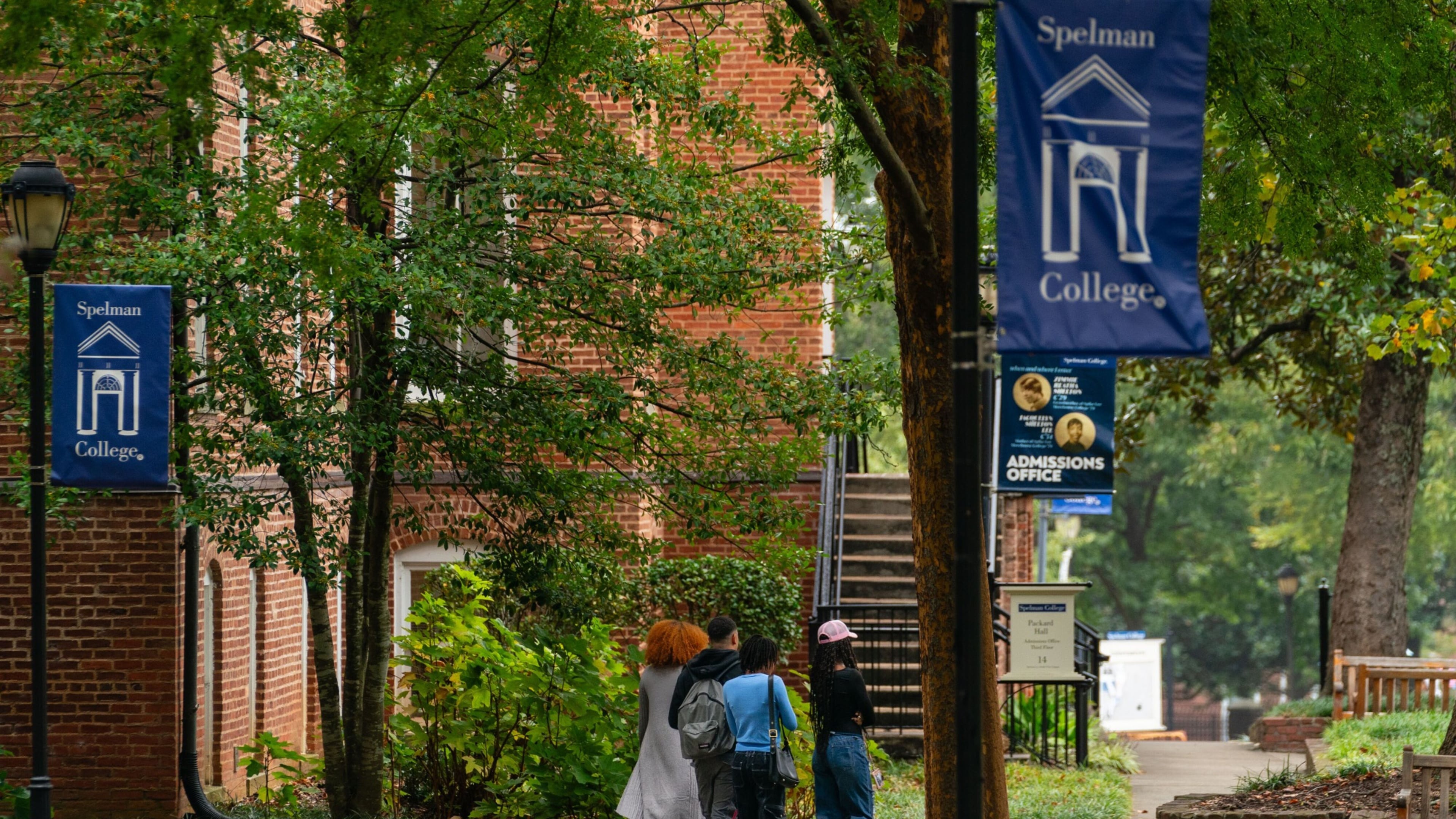 Students walk on the campus of Spelman College in Atlanta. Spelman was one of the recipients of MacKenzie Scott's donation, through the UNCF. (Elijah Nouvelage/Bloomberg 2023)