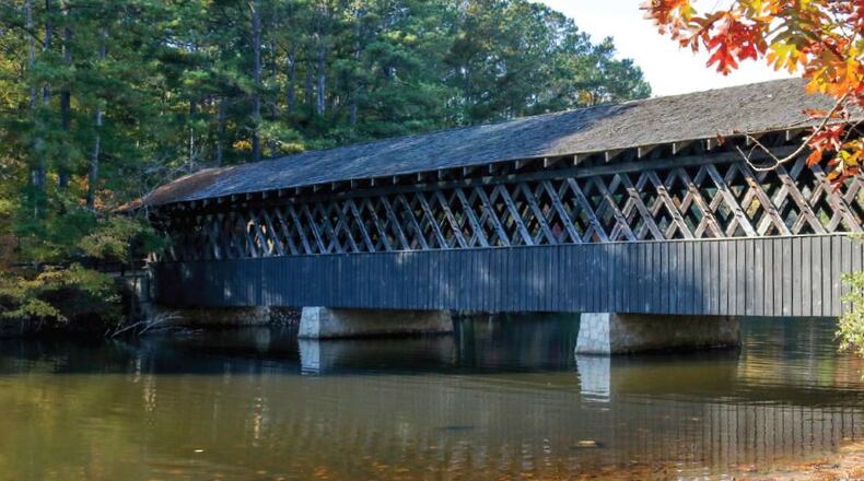 The covered bridge at Stone Mountain Park. Courtesy of the Stone Mountain Memorial Association
