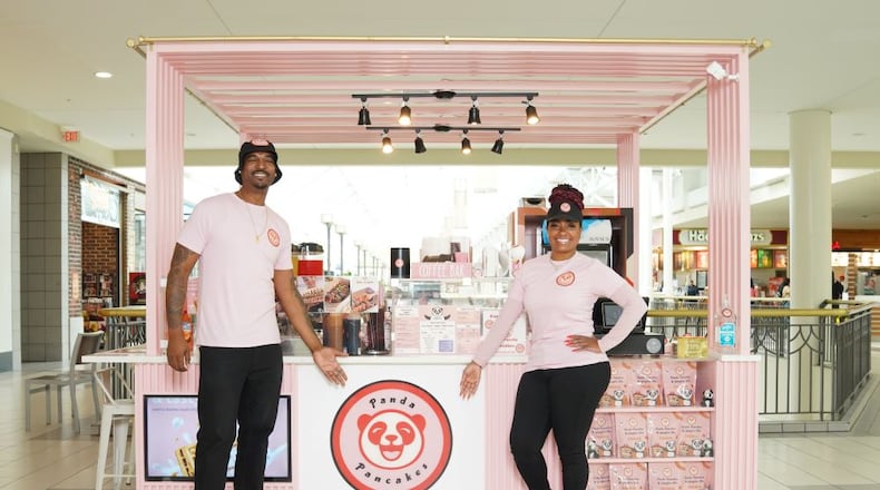 Calvin 'DJ Infamous' and Ashanta Donald open Panda Pancakes, a custom dessert bar, at North Point Mall in Alpharetta. The grand opening is on Nov. 16, 2024. Courtesy of Panda Pancakes ATL
