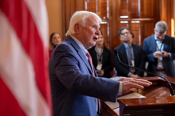 Georgia House Speaker Jon Burns held a news conference on Wednesday at the Capitol in Atlanta. (Arvin Temkar/AJC)
