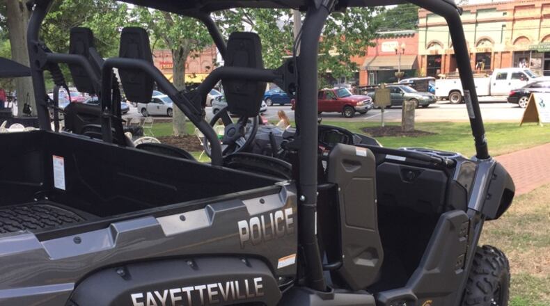 A new all-terrain vehicle is part of the Fayetteville Police Department’s new CARE outreach program. Courtesy Fayetteville Police