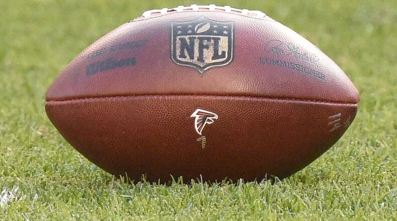 An NFL Football is on the field during an NFL preseason football game, Sunday, Aug. 20, 2017, in Pittsburgh. (AP Photo/Don Wright)