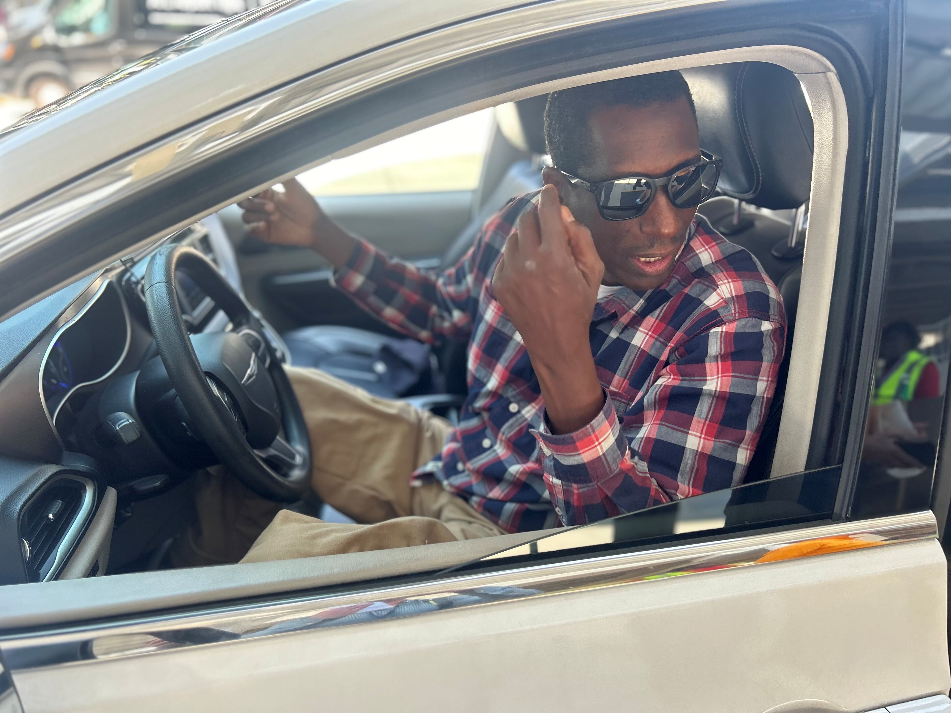 Abdoul Diallo, a taxi driver at Hartsfield-Jackson, said he only expected to make two trips on Sunday, July 6, 2025. (Gray Mollenkamp/AJC)