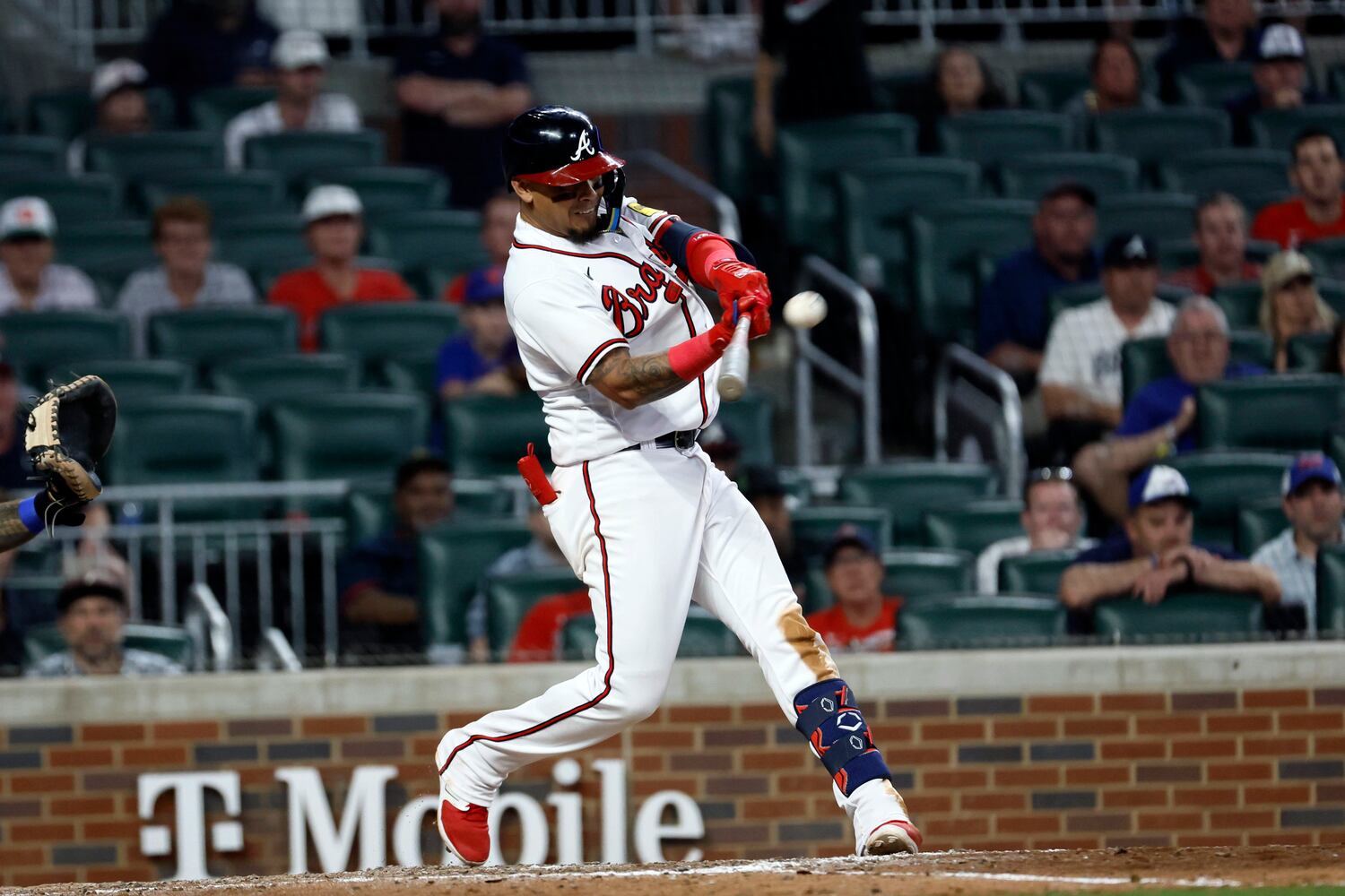 Orlando Arcia's solo home run in the bottom of the ninth tied the game at 10 and forced extra innings. (Miguel Martinez / miguel.martinezjimenez@ajc.com 