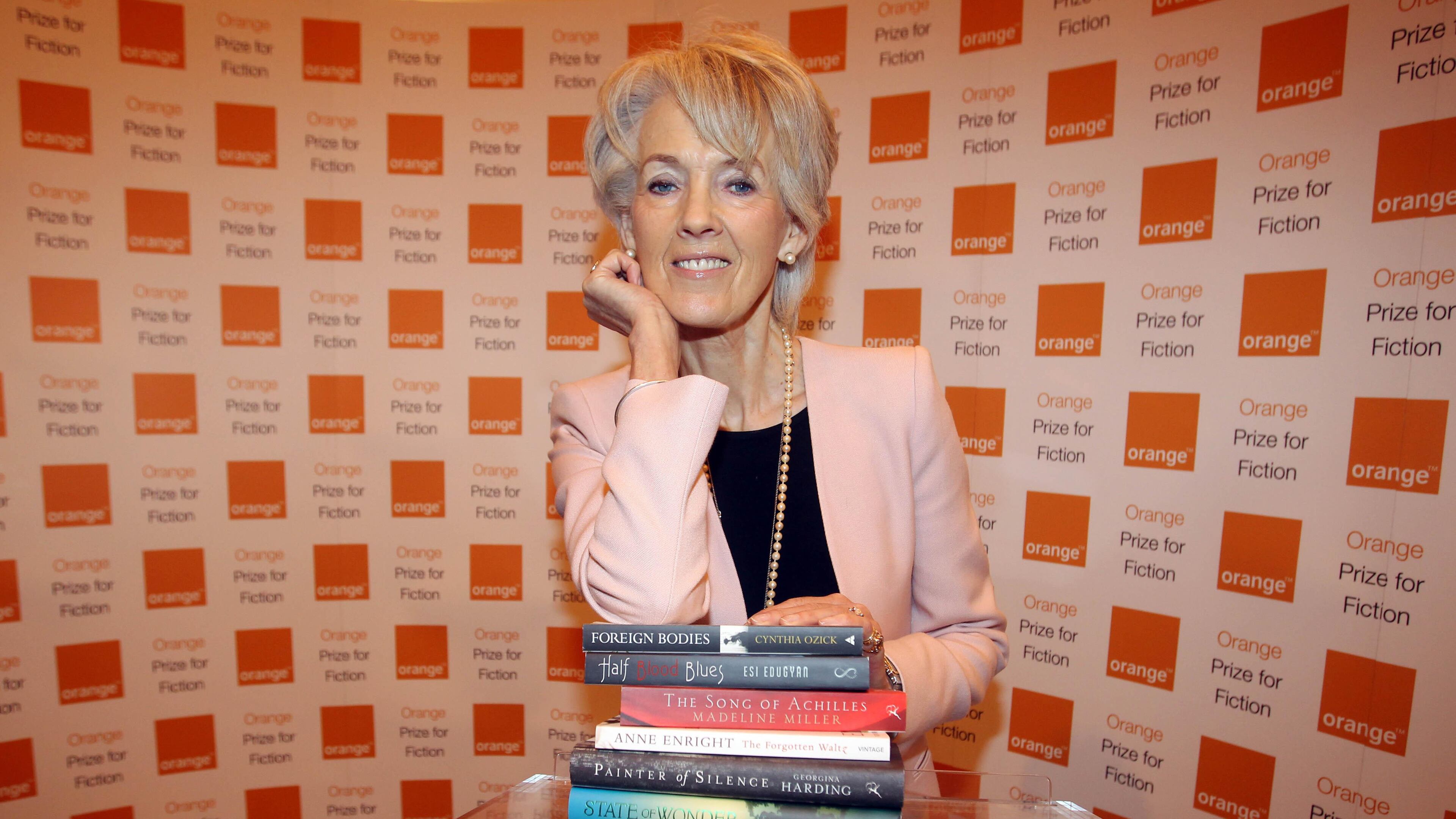 FILE - Joanna Trollope announces the shortlist for the Orange Prize for Fiction at in London, April 17, 2012. Joanna Trollope has died, her family said Friday Dec. 12, 2025. She was 82. (Lewis Whyld/PA via AP, File)