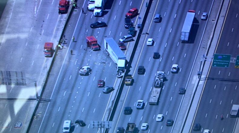 The wreck occurred sometime after 2 p.m. and caused major delays in the area.