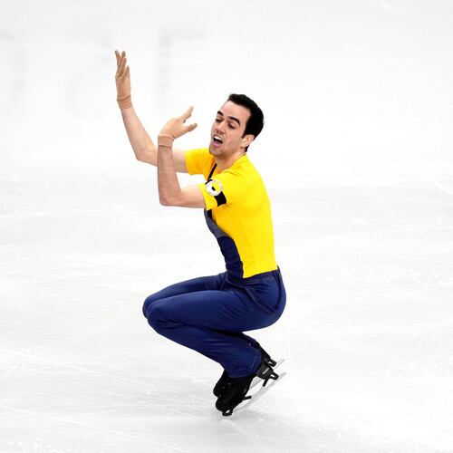 Spain's Tomas-Llorenc Guarino Sabate competes during the Men's Short Program on day two of the ISU European Figure Skating Championships in Sheffield, Thursday, Wednesday, Jan. 15, 2026. (Mike Egerton/PA via AP)