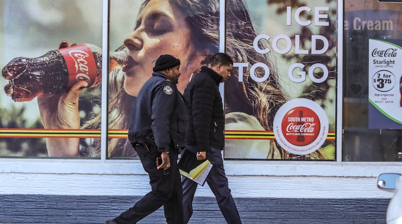 March 15, 2023 Atlanta: A man was fatally shot at a southwest Atlanta gas station Wednesday morning, March 15, 2023 according to police. Atlanta officers responded to the area of Gordon Terrace and Martin Luther King Jr. Drive in the Mozley Park neighborhood around 7:30 a.m. When they got there, they found a man with a gunshot wound, police said. He was pronounced dead at the scene. The victim’s identity has not been released by police. Details are limited, but investigators believe the man was shot at a Shell gas station on Martin Luther King Jr. Drive and then made his way around the corner to Gordon Terrace, where someone called 911. No other information has been disclosed by police. (John Spink / John.Spink@ajc.com)