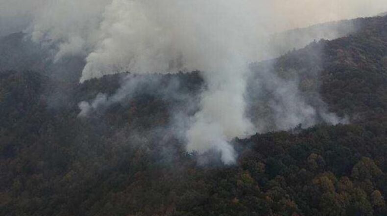This fire in the Cohutta Wilderness Area in North Georgia has consumed more than 2,700 acres. (Credit: Rome News-Tribune)