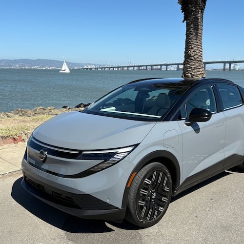 The 2026 Nissan Leaf electric vehicle. (Lauren Swift/Cox Automotive)